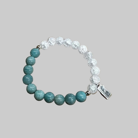 Tidal Moon Clear Quartz + Amazonite Bracelet - The Local Space