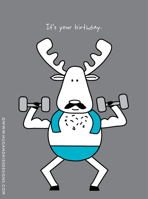 Moosetache - Birthday Card