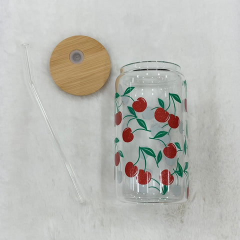 Cherries Glass Tumbler