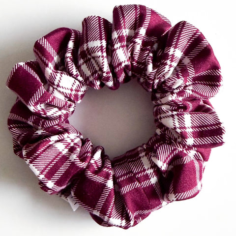 Burgundy Gingham Scrunchie