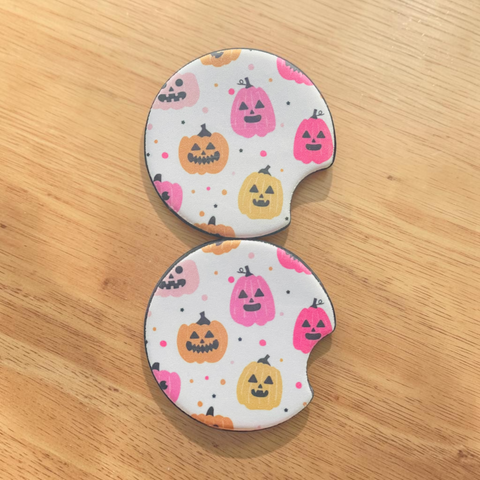 Pumpkins - Neoprene Car Coasters