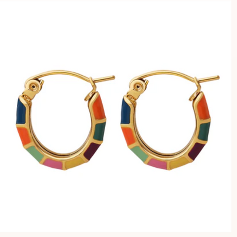 Carnival Huggie Hoops Earrings