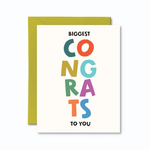 Pretty By Her Biggest Congrats greeting card congratulations card - The Local Space