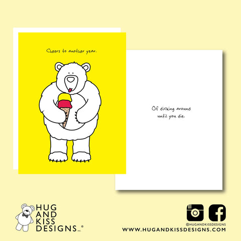 Birthday Bear Dick | Greeting Card - The Local Space