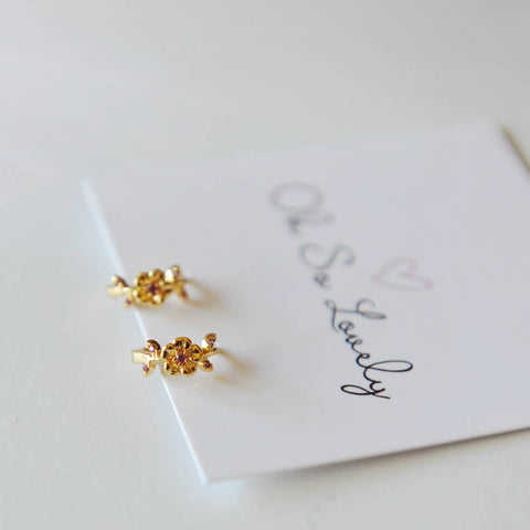 Blossom Floral Huggie Hoop Earrings - The Local Space