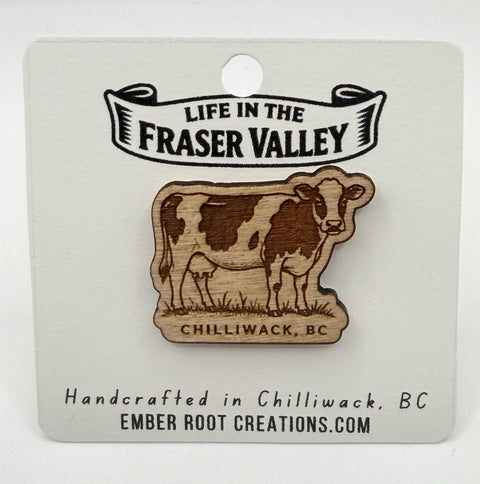Chilliwack Cow - Wooden Souvenir Pin