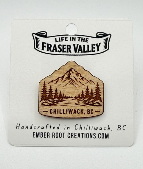 Chilliwack Mountain - Wooden Souvenir Pin