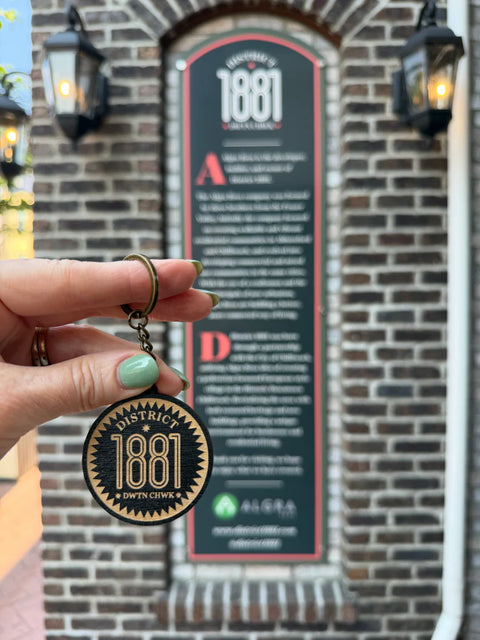 District 1881 Wooden Keychain