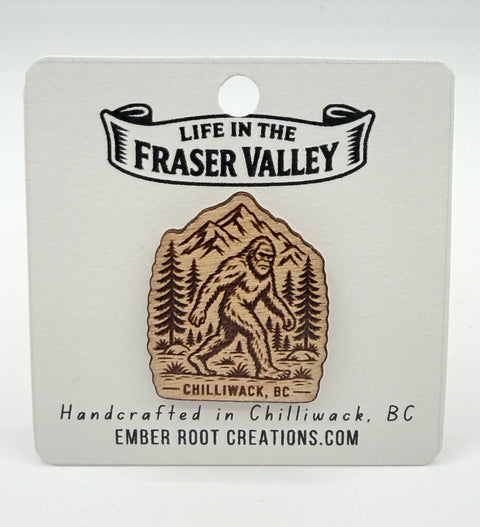 Chilliwack Sasquatch - Wooden Souvenir Pin