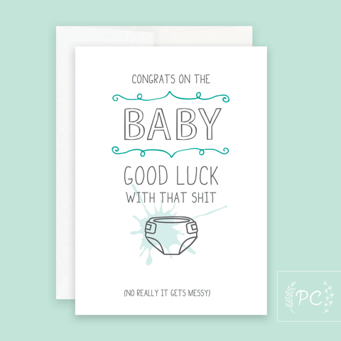 Good Luck With That Shit Greeting Card - The Local Space