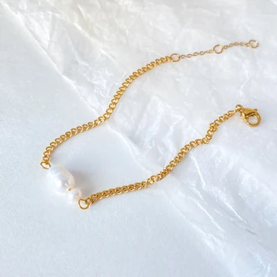 Pearl Pause Bracelet - Gold Plated