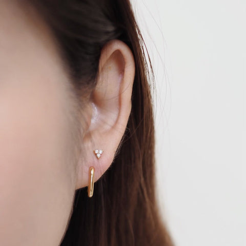 For The Seconds Jynn Hoops rectangular gold silver hoop earrings - The Local Space