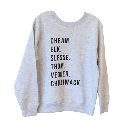 Kids Chilliwack Mountains Crewneck – Youth Graphic Sweatshirt - The Local Space