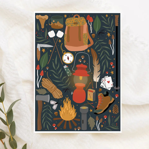 Camping - Art Greeting Card