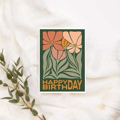 Kourtni Gunn Art Flowers Happy Birthday Greeting Card - The Local Space