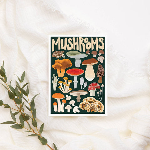 Mushrooms - Art Greeting Card