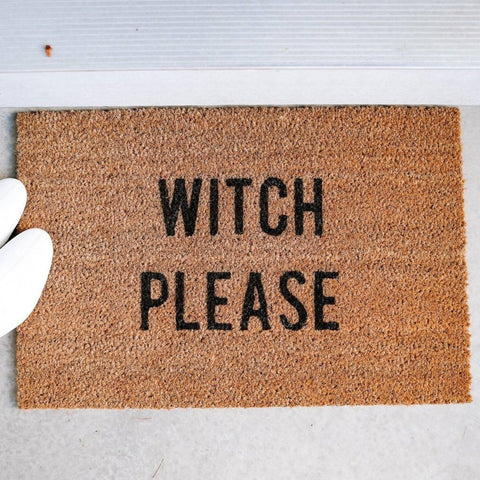 Monkey Fly Witch Please Coir Doormat – 16" x 24" Latex Backed - The Local Space