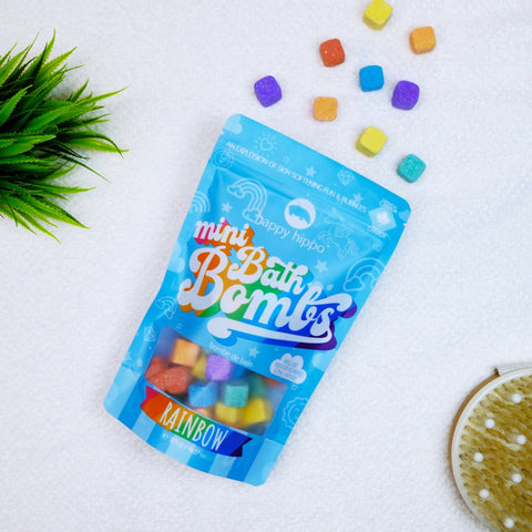 Happy Hippo Bath Rainbow Mini Bubble Bombs colourful bath bombs - The Local Space