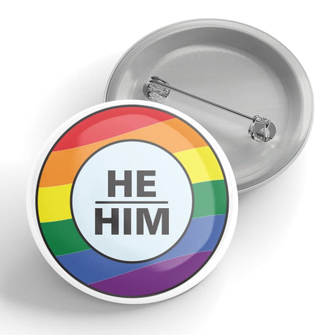 Rainbow Pronoun Button Pin (1.25”) - The Local Space