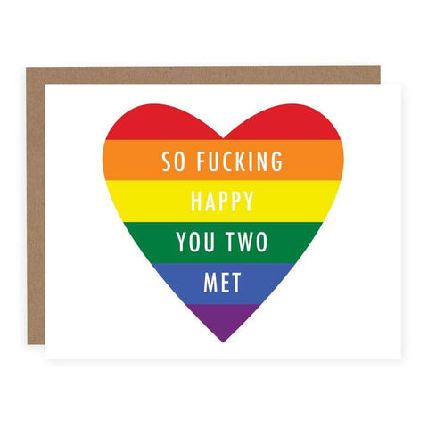 So F*cking Happy You Two Met Greeting Card – A2 Blank Inside - The Local Space