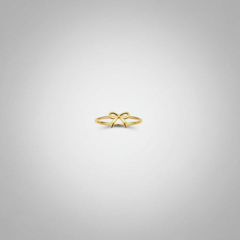 The Jazzy Owl Dainty Bow Adjustable Ring - 18K Gold Plated - The Local Space