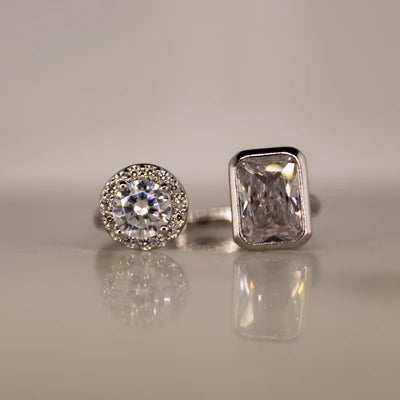 Dual Muse Adjustable Ring - 925 Silver