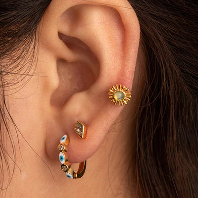 Aura Shield Huggie Hoop Earrings