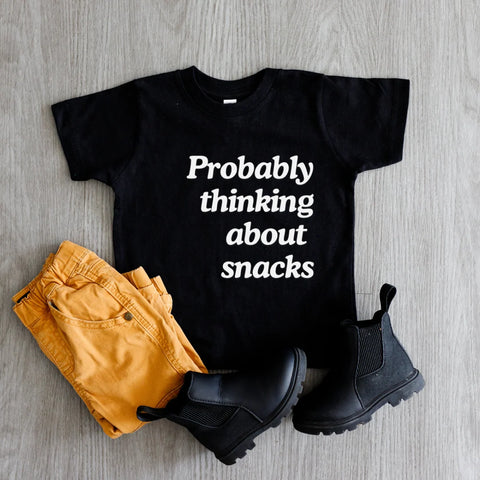 Probably Thinking About Snacks Kids Tee