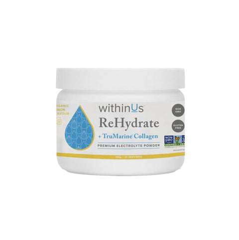 withinUs ReHydrate + TruMarine® Collagen – Premium Electrolyte Powder - The Local Space
