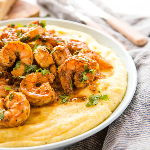 Lemon Shrimp & Spicy Polenta Using Zing's Boom Seasoning