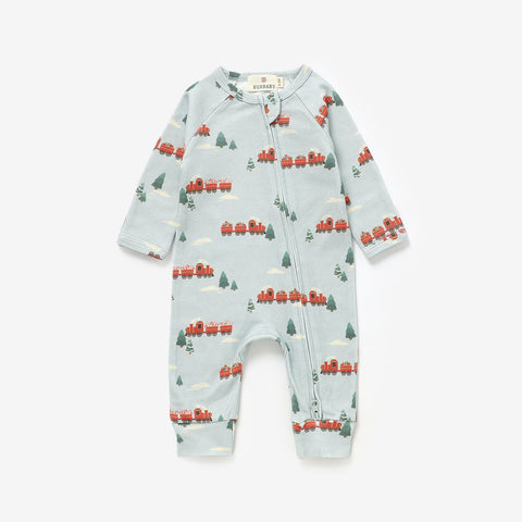 All Aboard | 100% Organic Cotton Baby Romper