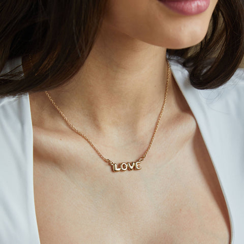 Forever Love Bubble Letter Necklace