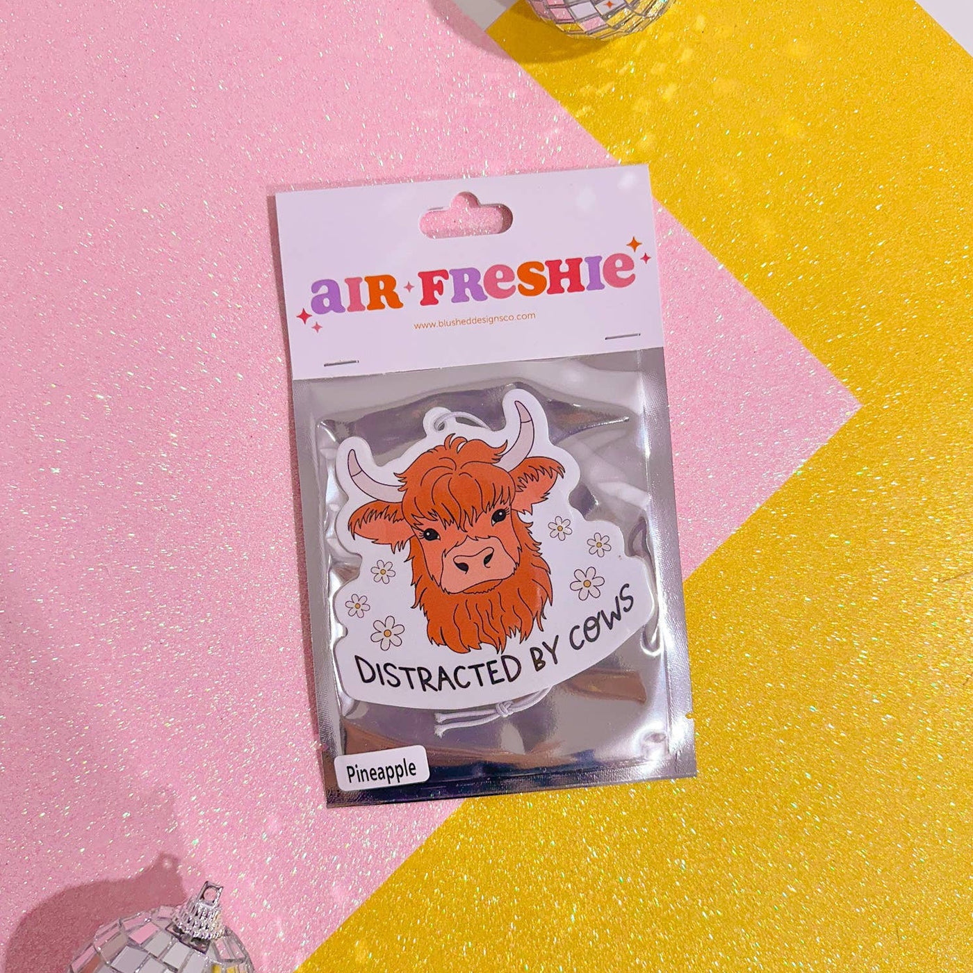 BlushedDesigns Co. - Distracted by Cows Car Air Freshener (Pineapple Scent) - The Local Space