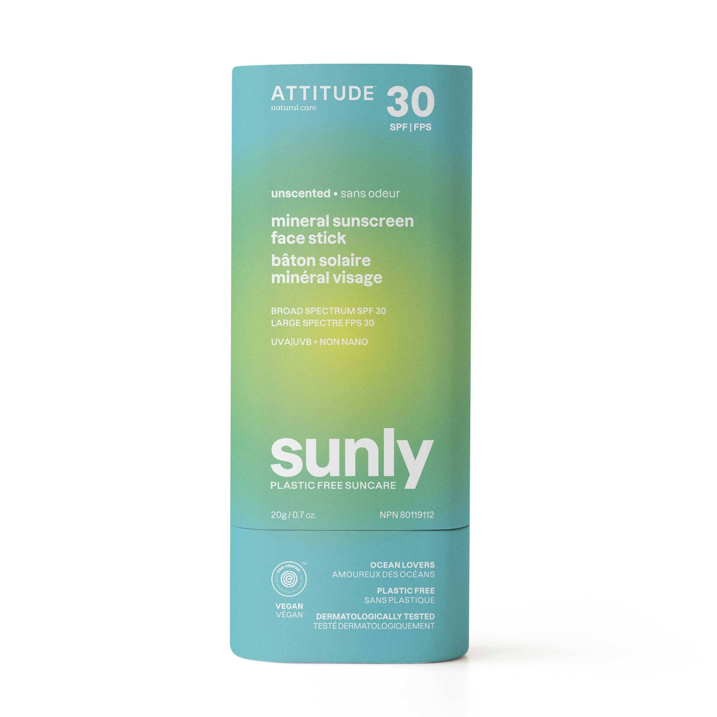 ATTITUDE | Unscented Sunscreen SPF 30 - Sunly, The Local Space, Local Canadian Brands 