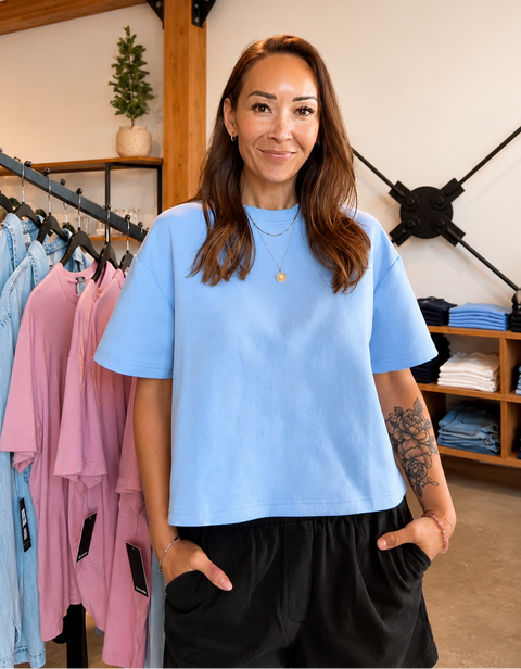 Tess Cotton Soft Knit Tee - Multiple Colours