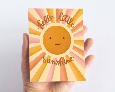 Hello Little Sunshine Baby Shower | Greeting Card