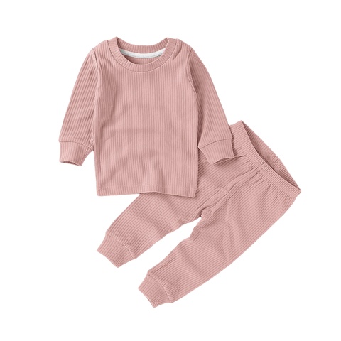2 Piece Ribbed Lounge Set Pajamas - The Local Space