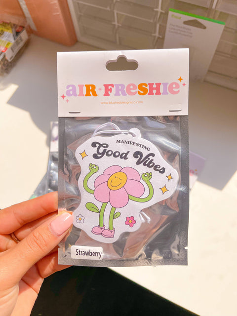 BlushedDesigns Co. - Manifest Good Vibes Car Air Freshener (Strawberry Scent) - The Local Space