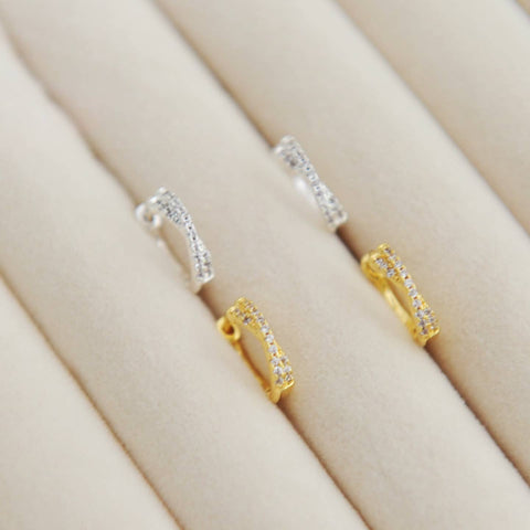 Criss Cross Huggie Hoop Earrings - The Local Space