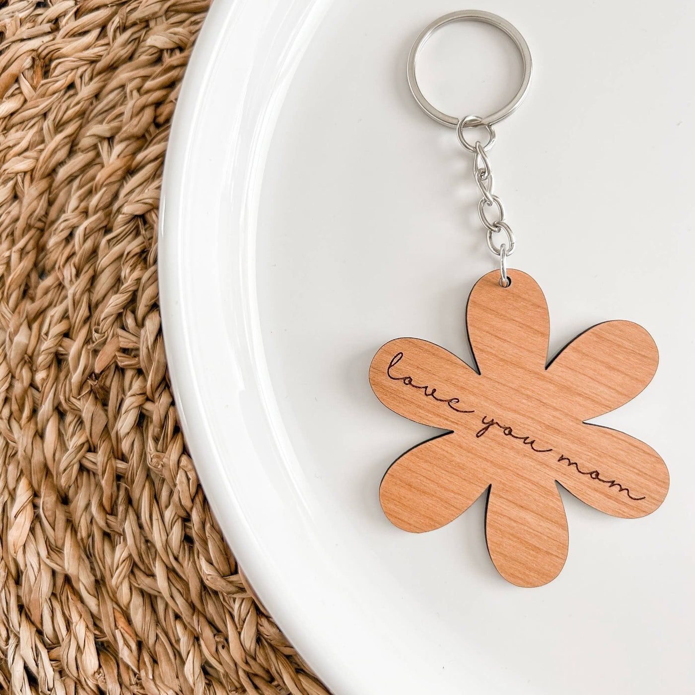 AllyBeth Design Co. | Love You Mom Daisy Keychain, The Local Space, Local Canadian Brands