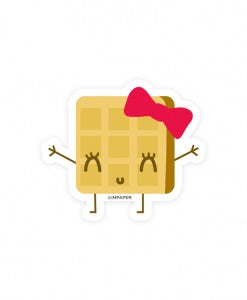 Waffle Pink Bow Sticker