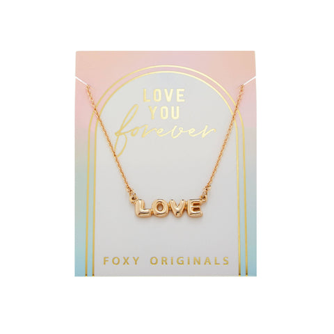 Forever Love Bubble Letter Necklace