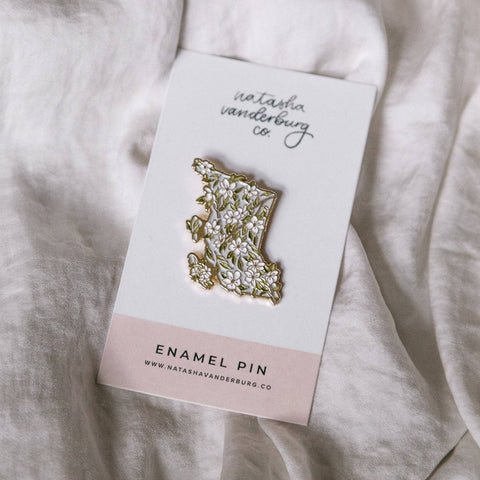 Natasha Vanderburg Co. | British Columbia Dogwood Enamel Pin, The Local Space, Local Canadian Brands