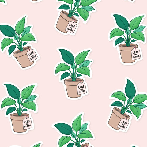 Leaf Me Alone - Waterproof Vinyl Sticker 