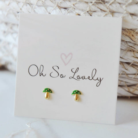 Mushroom Stud Earrings