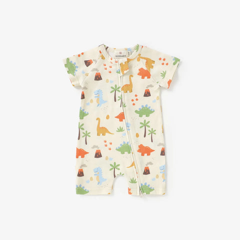 Dino Adventure Short Sleeve 2 Way Zipper Romper