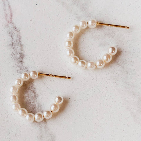 Minimalist Pearl Hoop - The Local Space