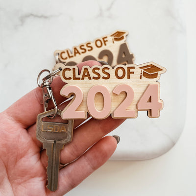 Knotty Design | Class of 2024 Wood and Acrylic Keychain, The Local Space, Local Canadian Brands 