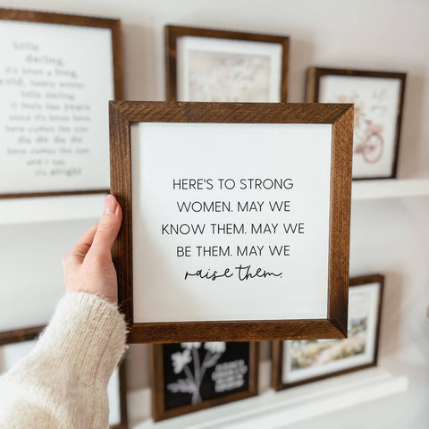 Strong Women Framed Wood Sign - The Local Space