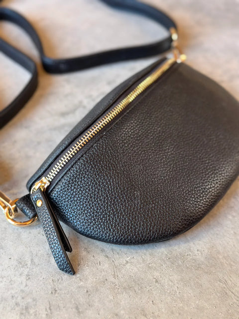 Vegan Leather Crossbody Bag Black